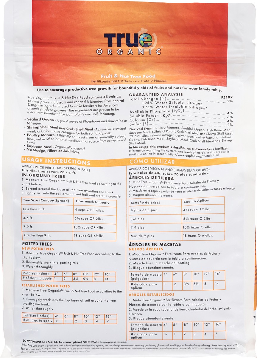 slide 11 of 11, True Organic Fruit & Nut Tree Food, 4 lb