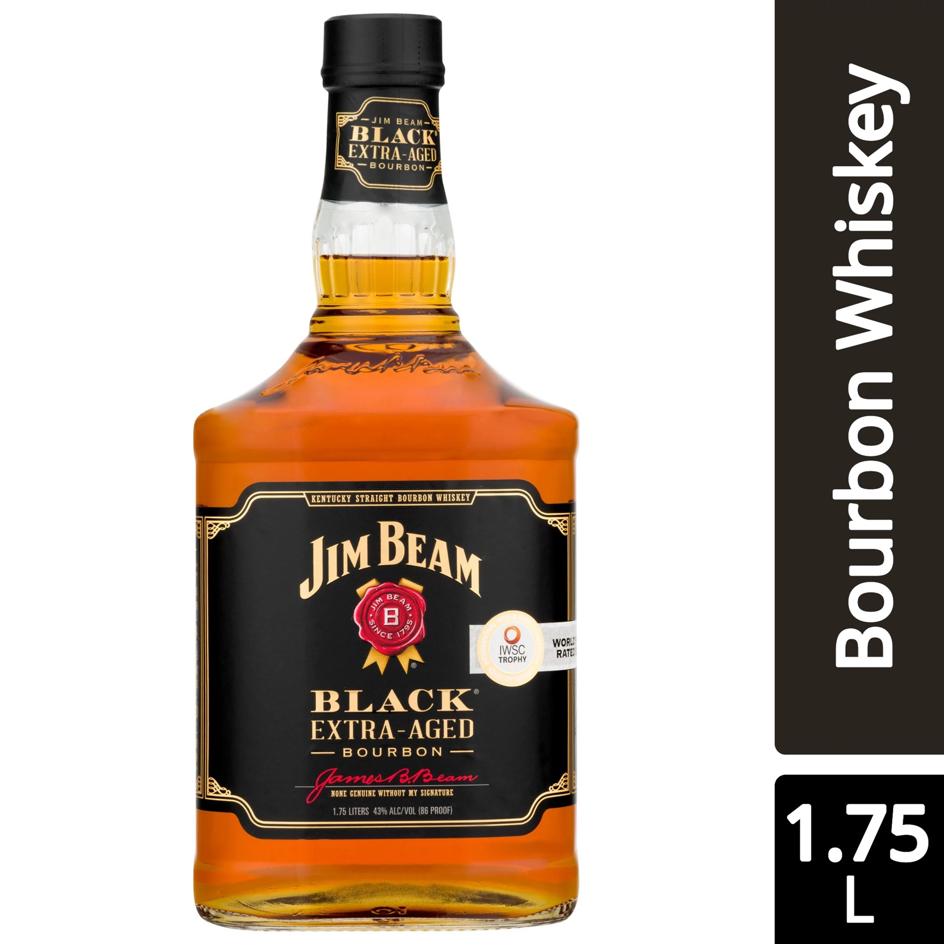 slide 1 of 1, Jim Beam Black Extra-Aged Kentucky Straight Bourbon Whiskey 1.75 L, 1.75 liter