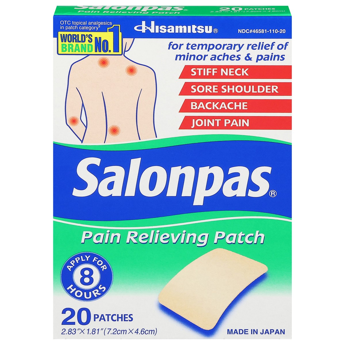slide 1 of 5, Salonpas Pain Relieving Patch 20 ea, 20 ct