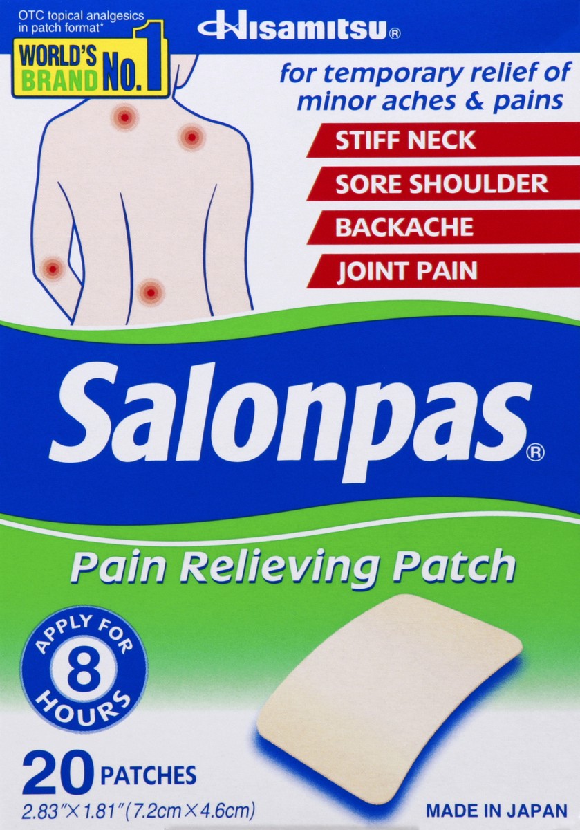 slide 1 of 5, Salonpas Pain Relieving Patch 20 ea, 20 ct