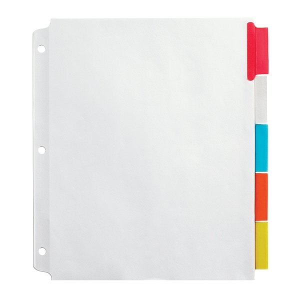 slide 1 of 2, Office Depot Brand Insertable Extra-Wide Dividers With Big Tabs, Assorted Colors, 5-Tab, 1 ct