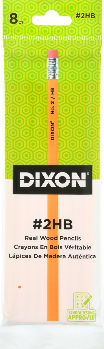 slide 9 of 9, Dixon 100% Real Wood Yellow #2 Pencils, 8 ct