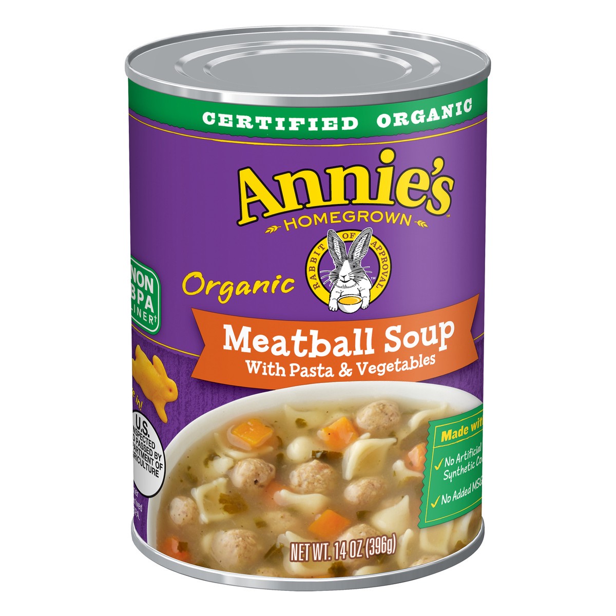 slide 2 of 9, Annie's Organic Meatball Soup with Pasta & Vegetables 14 oz, 14 oz