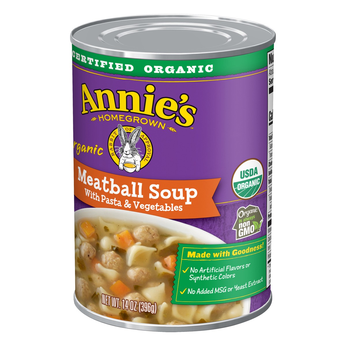 slide 3 of 9, Annie's Organic Meatball Soup with Pasta & Vegetables 14 oz, 14 oz