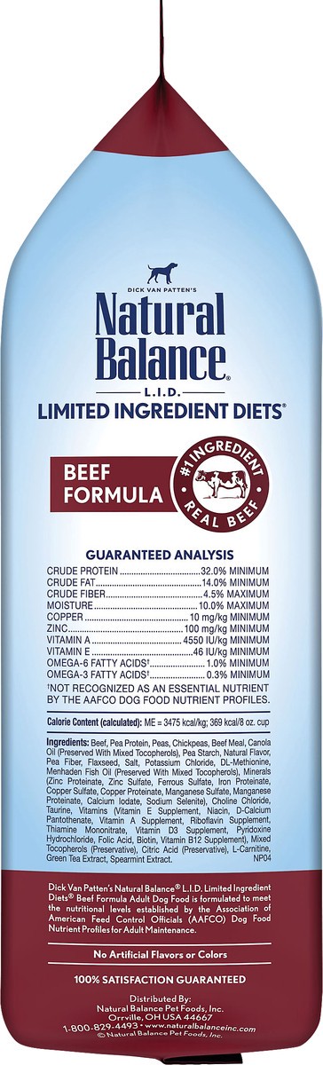 slide 2 of 7, Natural Balance L.I.D. Limited Ingredients Diet Grain Free Beef Formula Dog Food 4 lb, 4 lb