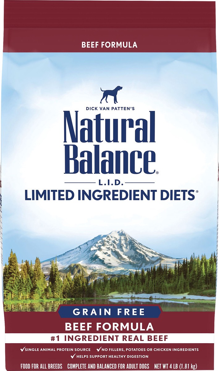 slide 7 of 7, Natural Balance L.I.D. Limited Ingredients Diet Grain Free Beef Formula Dog Food 4 lb, 4 lb