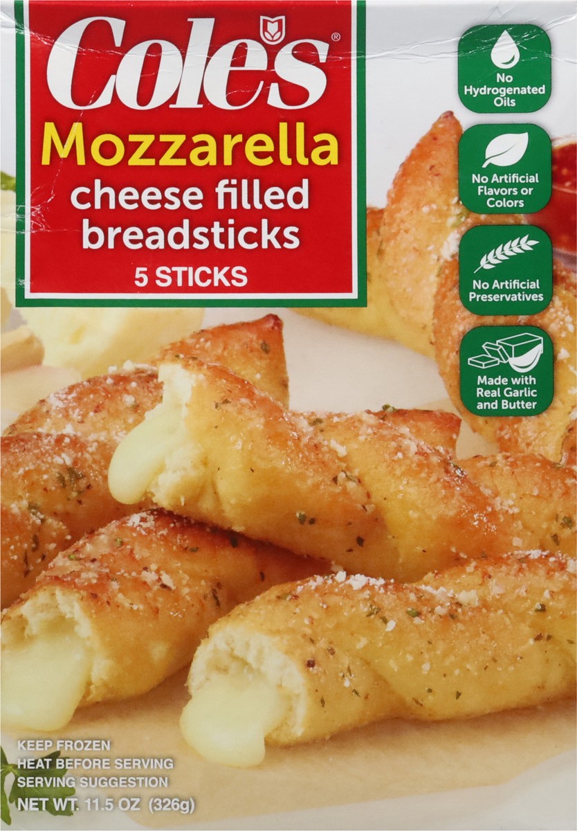 slide 6 of 9, Cole's Mozzarella Cheese Filled Breadsticks, 11.5 oz