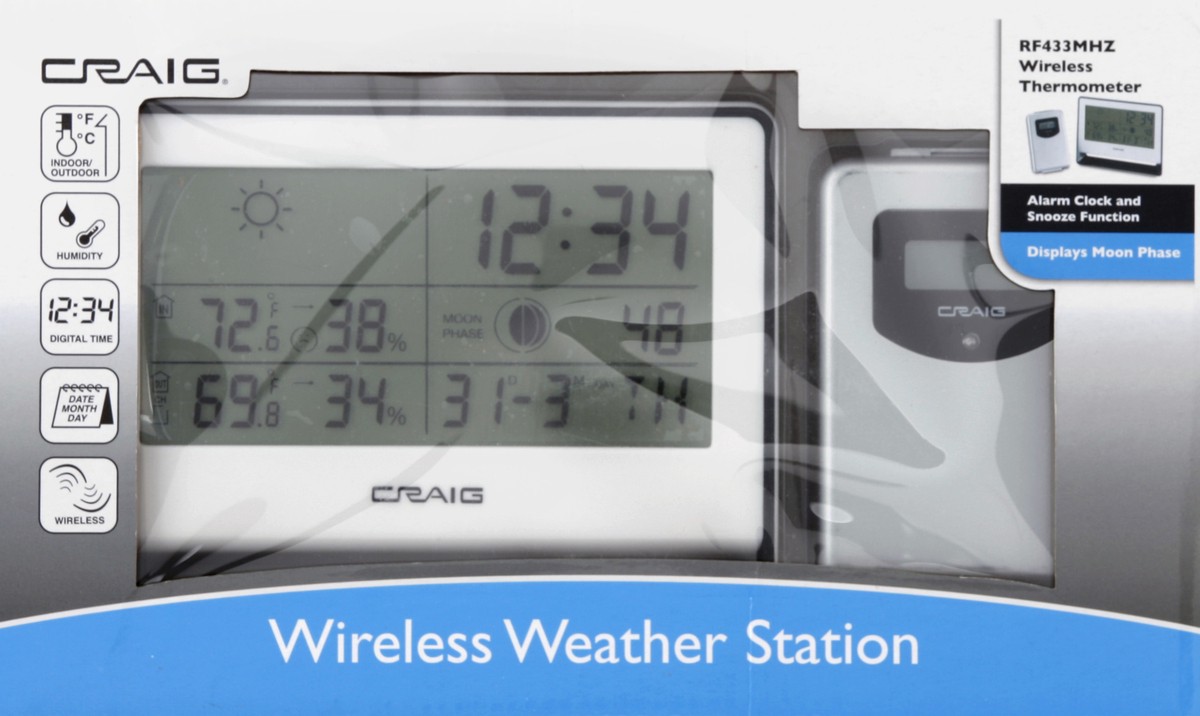 slide 4 of 4, CRAIG ELECTRONICS Wireless Weather Station, 1 ct