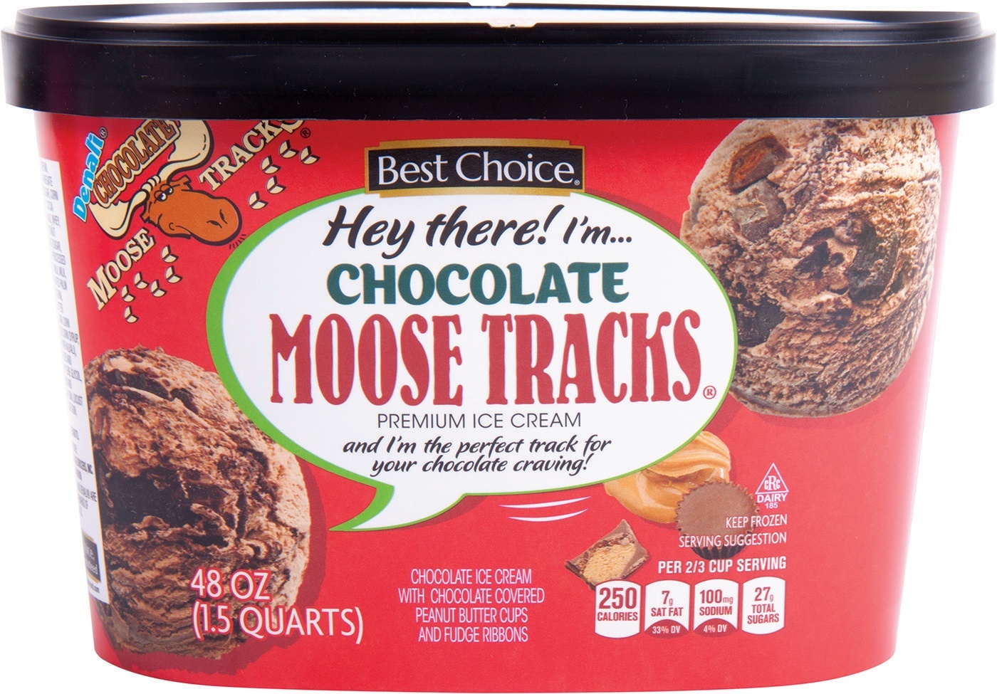 slide 1 of 1, Best Choice Chocolate Moose Tracks Premium Ice Cream, 48 oz