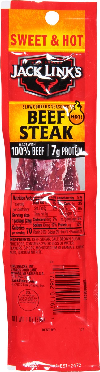 slide 2 of 11, Jack Link's Sweet & Hot Beef Steak 1 oz, 1 oz