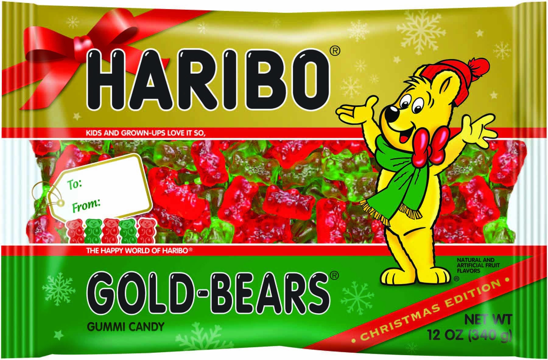 slide 1 of 1, Haribo Christmas Edition Gold Bears, 12 oz