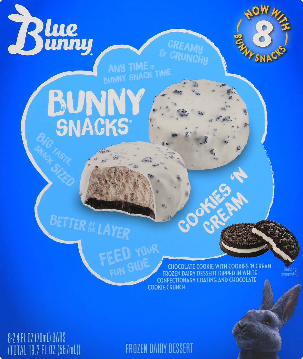 slide 2 of 13, Blue Bunny Cookies 'N Cream Frozen Dairy Dessert 8.0 ea, 8 ct