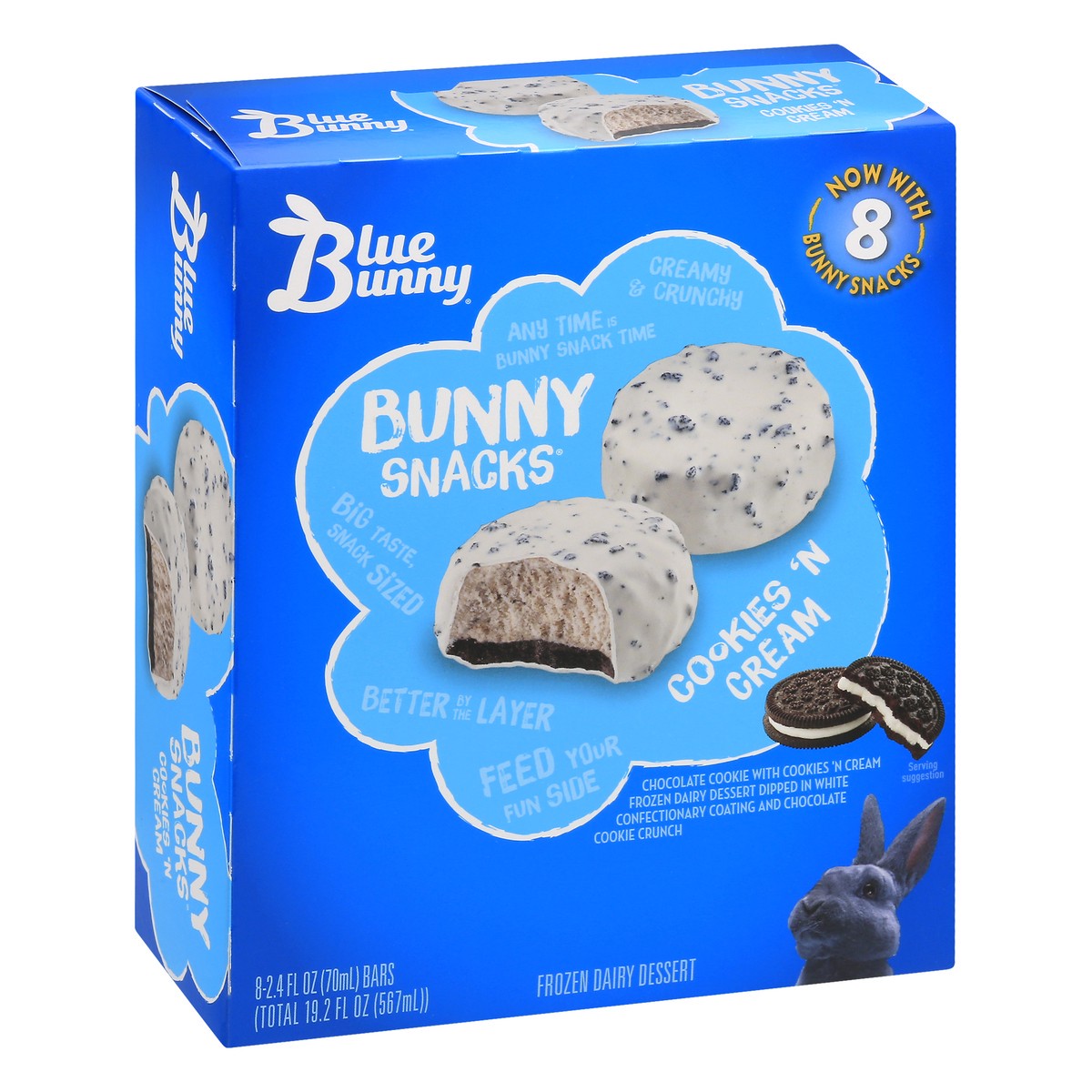 slide 3 of 13, Blue Bunny Cookies 'N Cream Frozen Dairy Dessert 8.0 ea, 8 ct