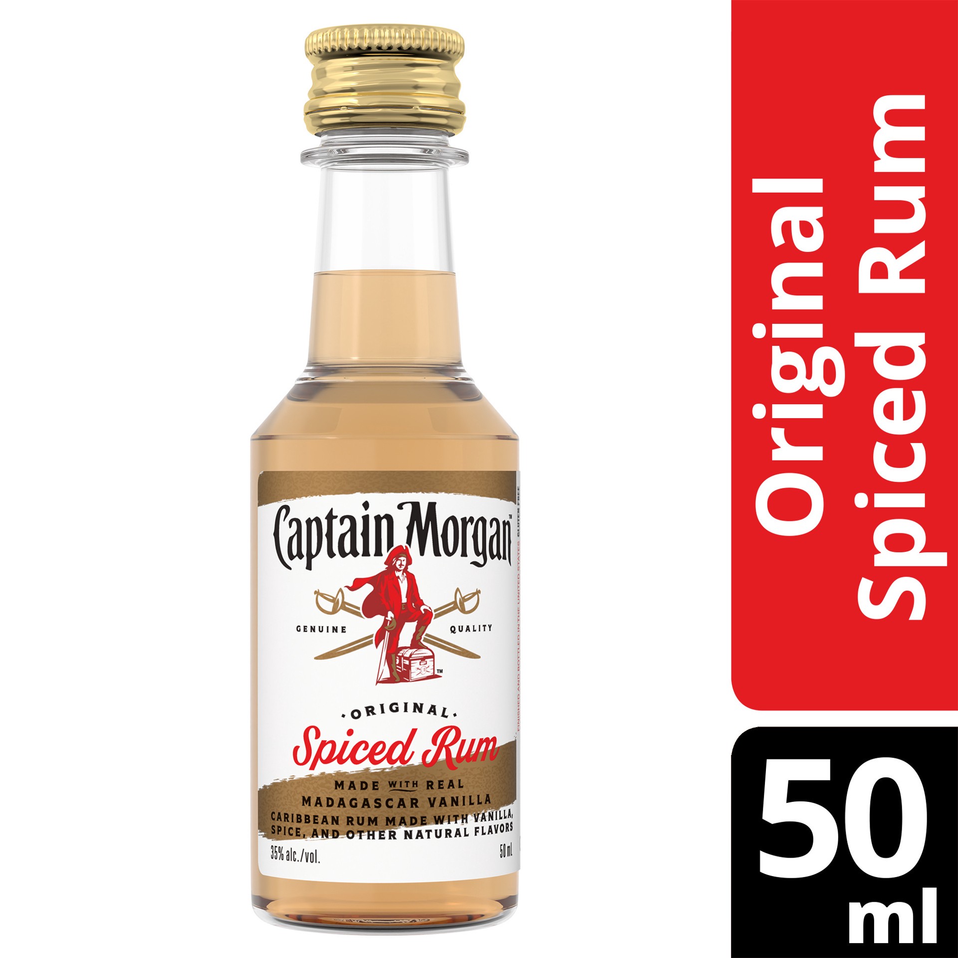 slide 4 of 5, Captain Morgan Original Spiced Rum, 50 mL, 50 ml