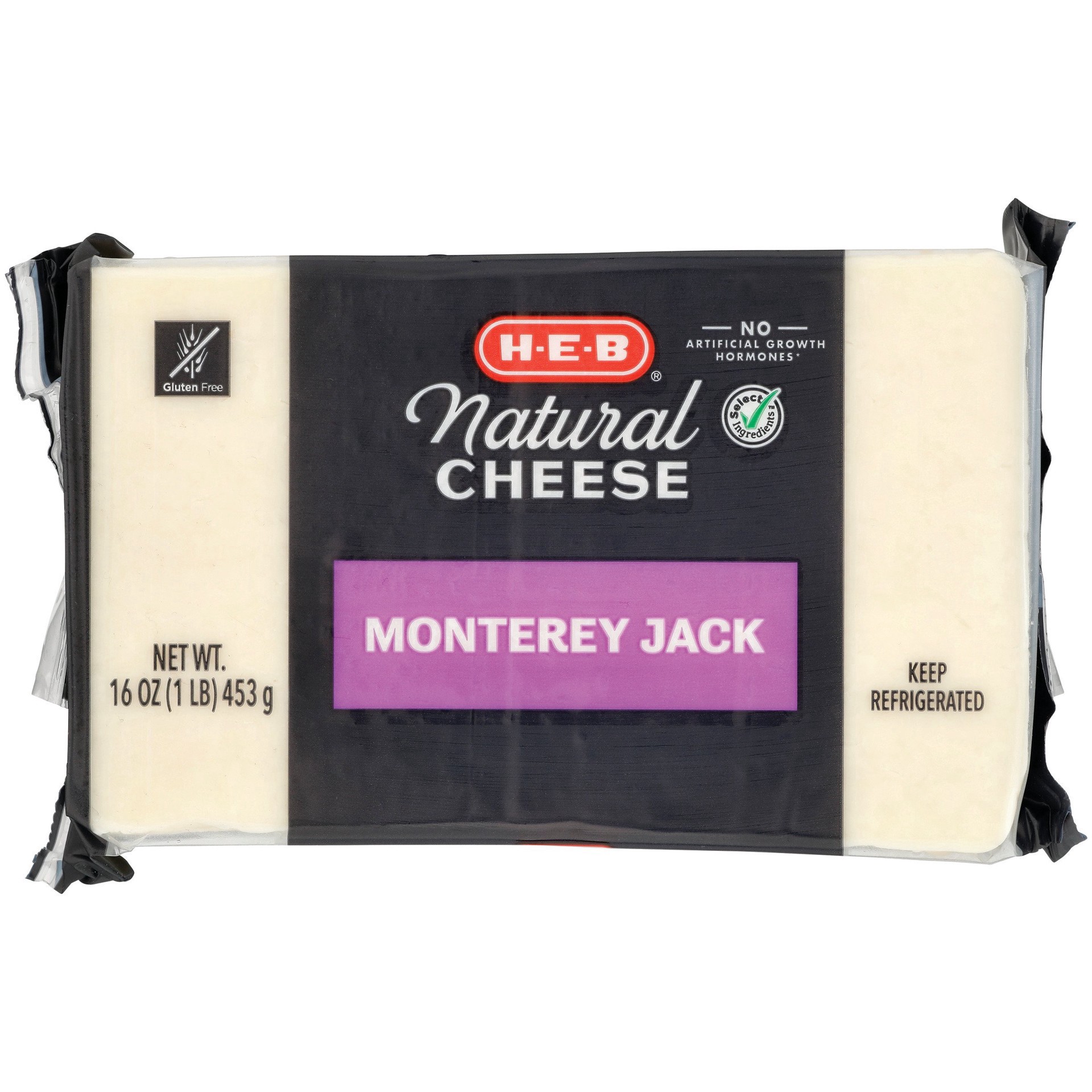 slide 1 of 1, H-E-B Monterey Jack Cheese, 16 oz