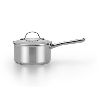 slide 1 of 4, T-Fal Stainless Steel Covered Saucepan, 3 qt