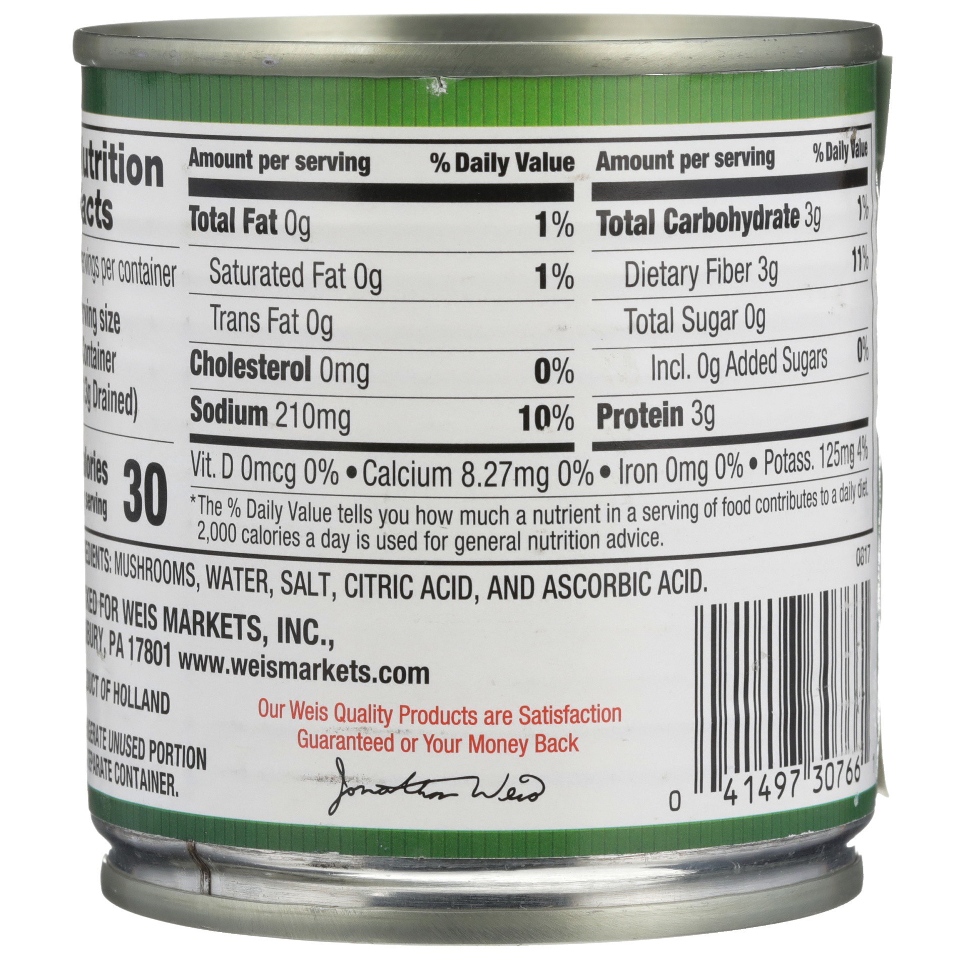 slide 2 of 6, Weis Quality Pieces and Stems Canned Vegetable-Mushrooms, 6.5 oz