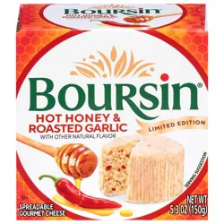 Boursin Gourmet Hot Honey & Roasted Garlic Spreadable Cheese 5.3 oz