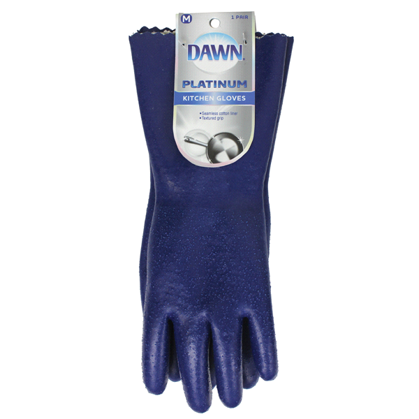 slide 1 of 1, Dawn Platinum Kitchen Gloves, Medium, 1 ct