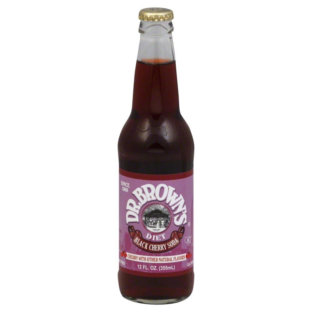 slide 1 of 5, Dr. Brown's Diet Black Cherry Soda, 12 fl oz