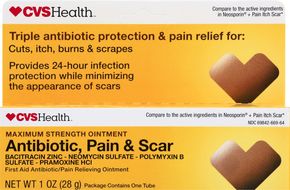 slide 10 of 10, CVS Health Antibiotic Pain & Scar Ointment, 1 Oz, 1 oz