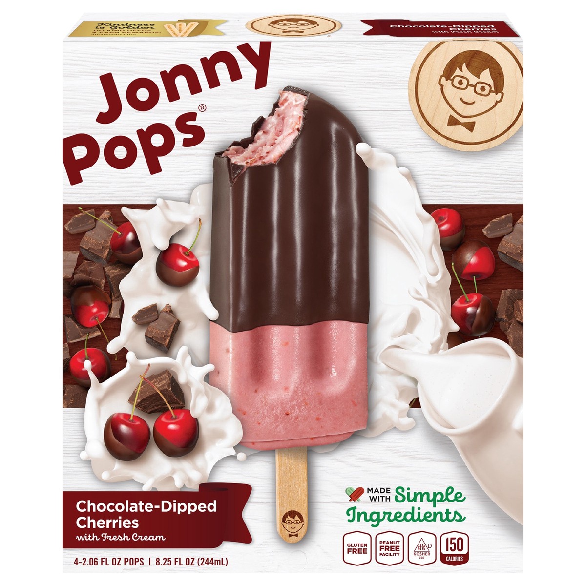 slide 1 of 12, Jonny Pops Chocolate-Dipped Cherries with Cream 4 PK, 1 ct