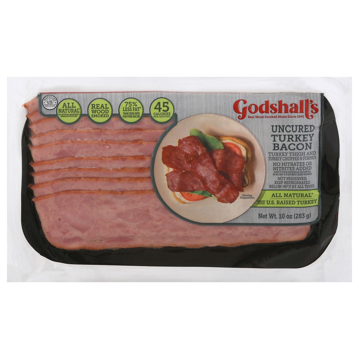 slide 9 of 11, Godshall''s Uncured Turkey Bacon, 10 oz