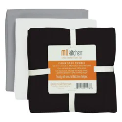 Mu Set Of 3 Flour Sack Towels Chalkboard 1 Ea
