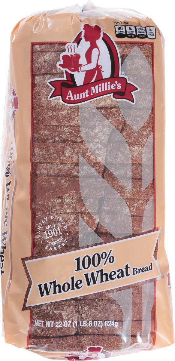 slide 3 of 9, Aunt Millie's 100% Whole Wheat Bread 22 oz, 22 oz
