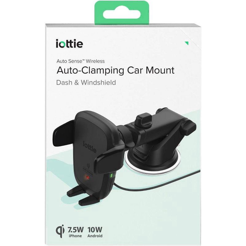 slide 3 of 5, iOttie AutoSense Wireless Dash & Windshield Mount with 10W Qi Wireless Charging Mount - Black, 1 ct