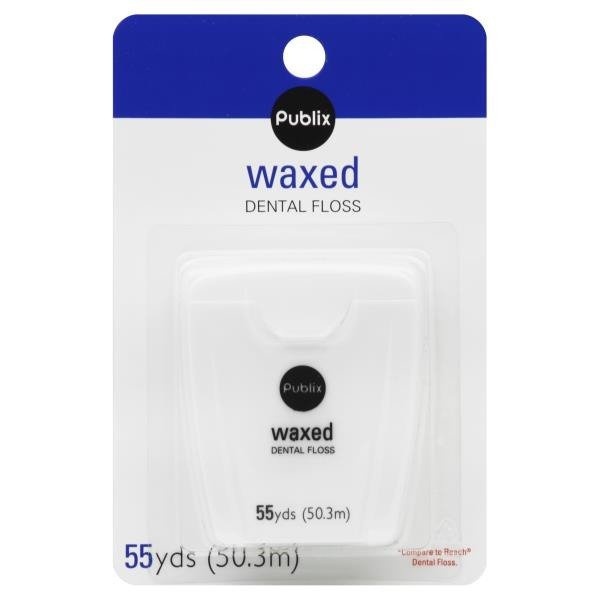 slide 1 of 1, Publix Waxed Dental Floss, 55 yd