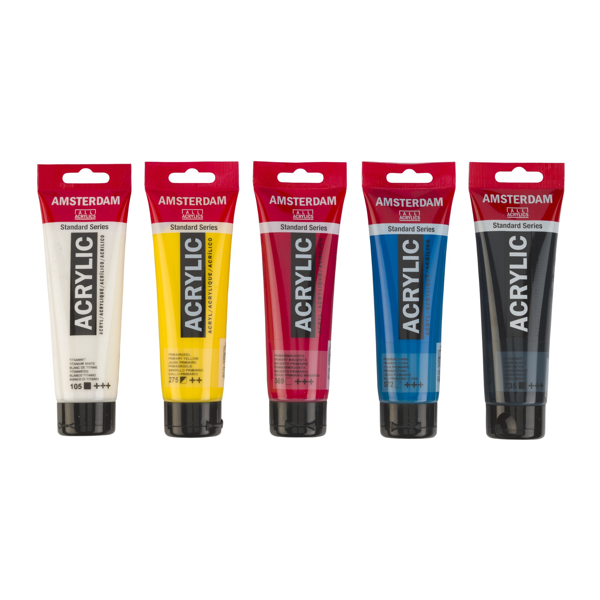 slide 3 of 6, New Amsterdam Standard Series Primary Acrylic Paint Set, 120 ml