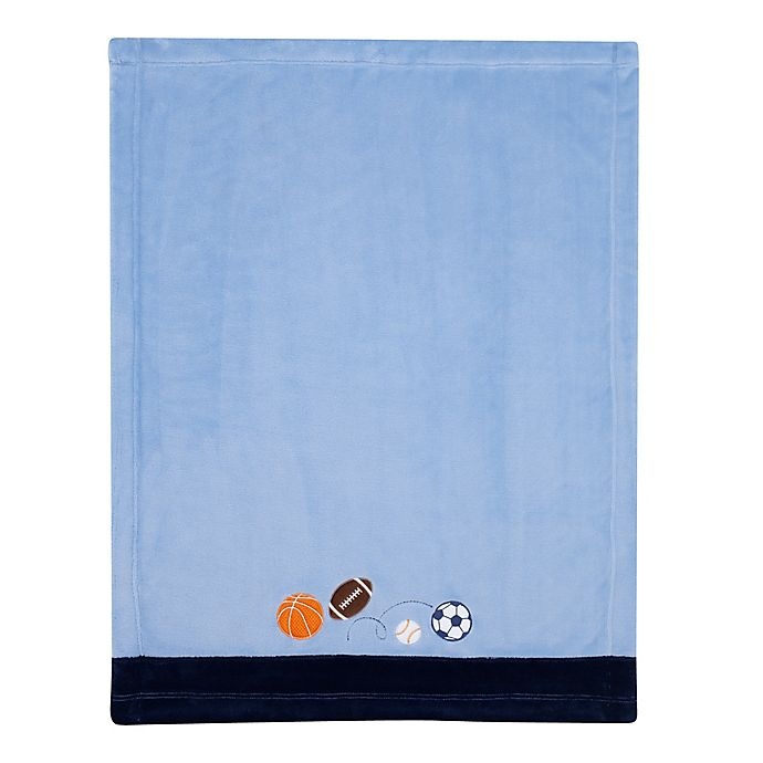 Lambs & Ivy Sports Fan Baby Blanket Blue 1 ct Shipt