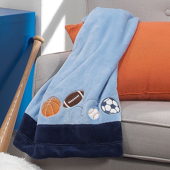 Lambs & Ivy Sports Fan Baby Blanket Blue 1 ct Shipt