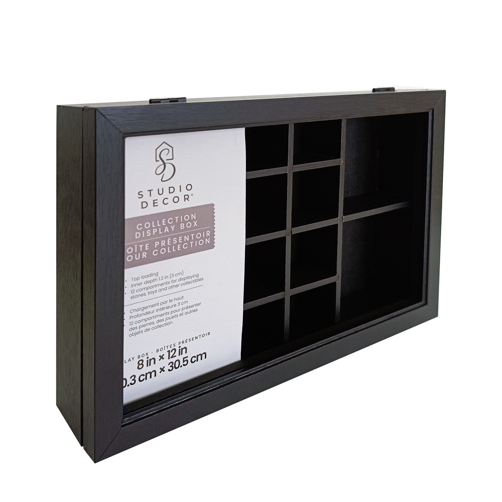 slide 5 of 5, 8" X 12" Black Collection Display Box By Studio Decor, 8 in x 12 in