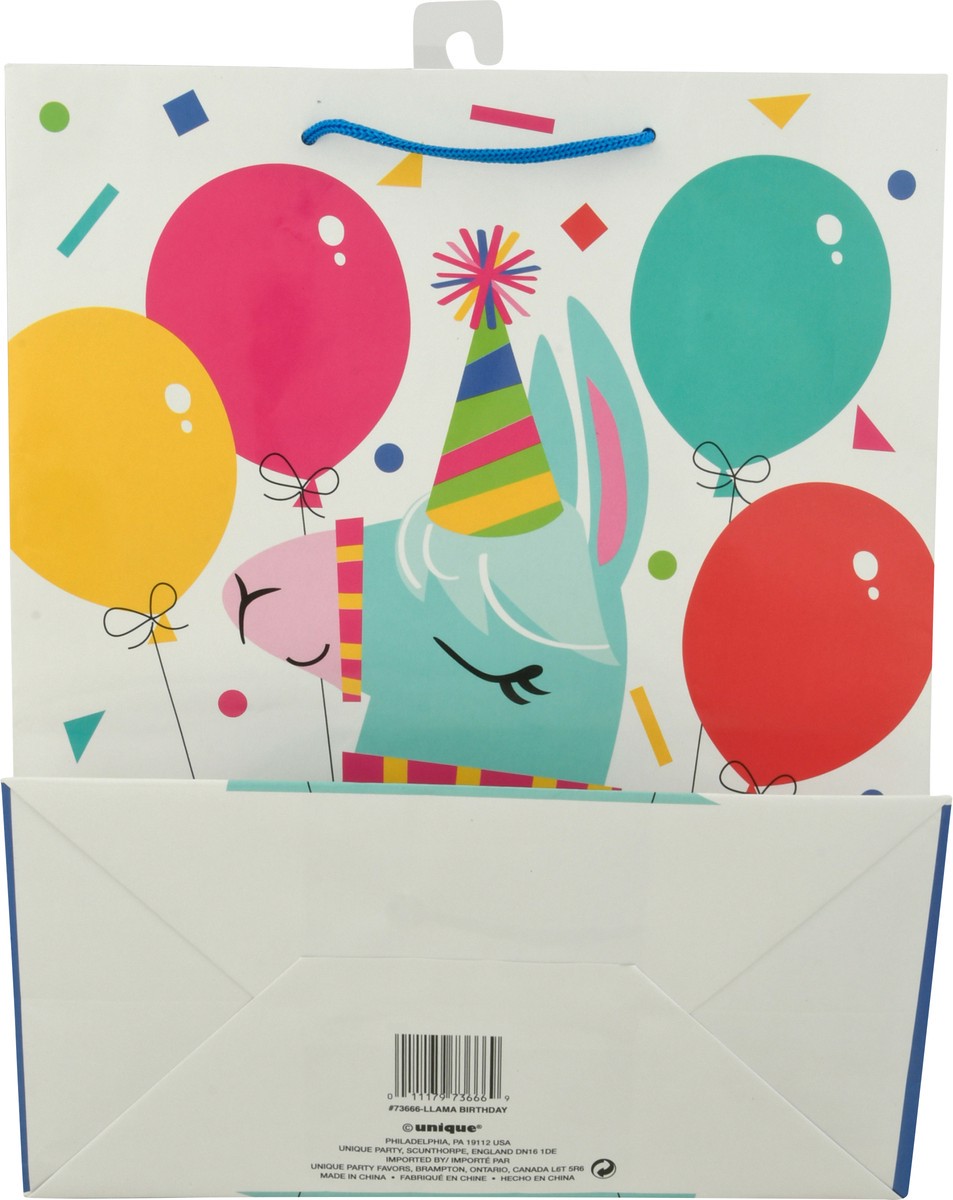 slide 6 of 9, Unique Llama Birthday Bag 1 ea, 1 ct