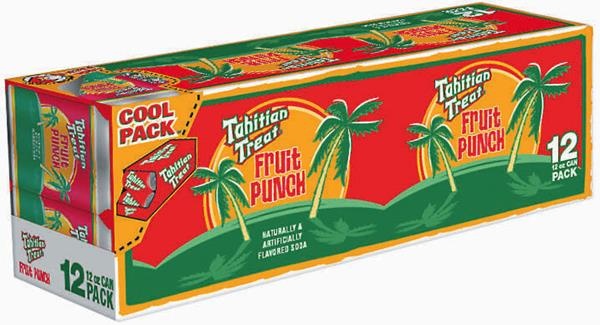 slide 1 of 1, Tahitian Treat Soda, Fruit Punch, Cool Pack, 12 ct; 12 fl oz