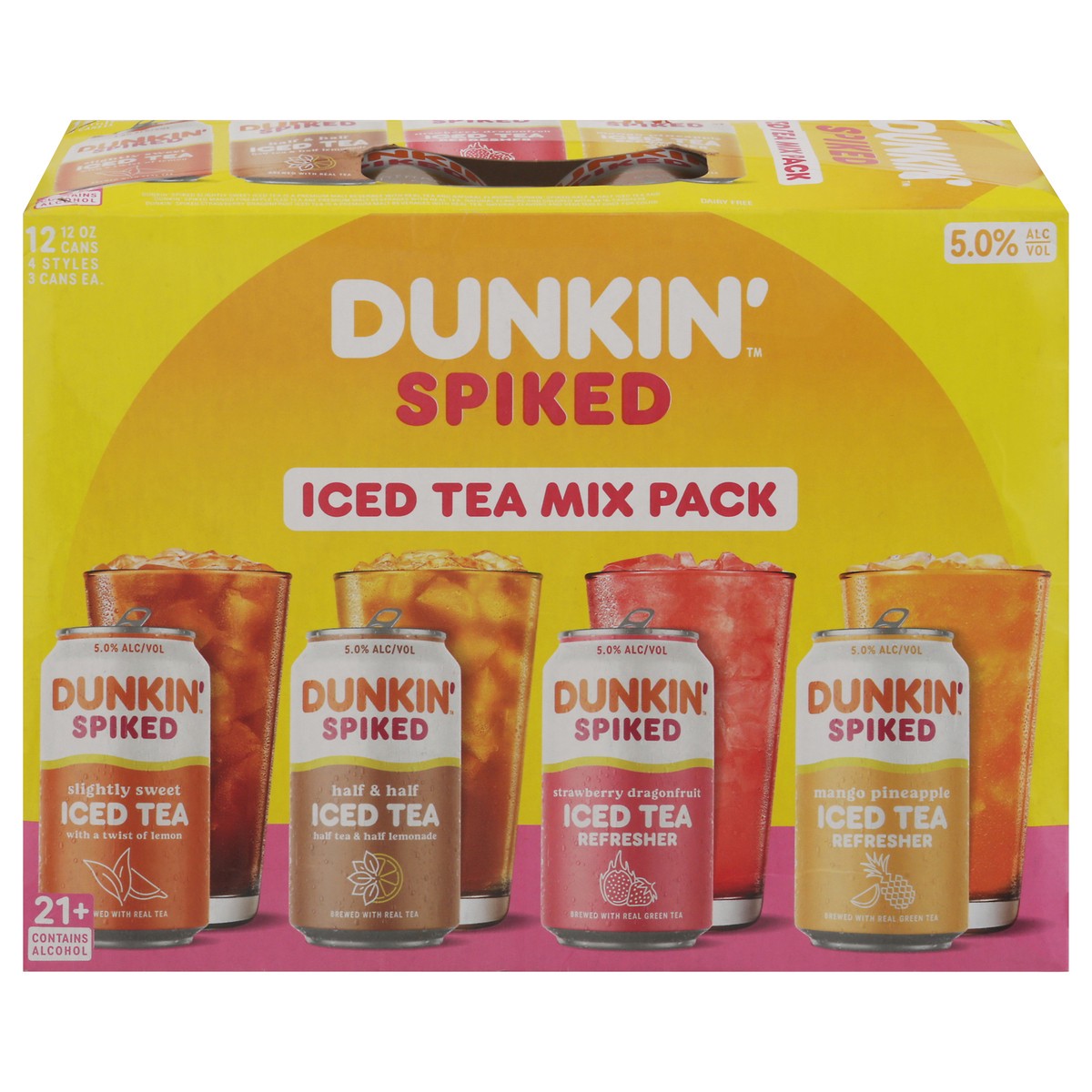 slide 9 of 11, Dunkin' Spiked 4 Style Iced Tea Mix Pack - 12 ct, 12 ct; 12 oz