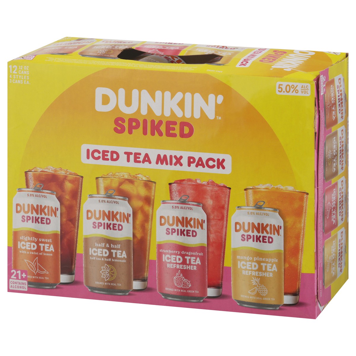 slide 5 of 11, Dunkin' Spiked 4 Style Iced Tea Mix Pack - 12 ct, 12 ct; 12 oz