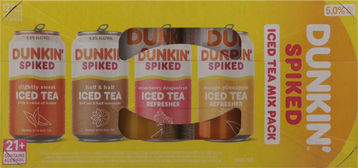 slide 11 of 11, Dunkin' Spiked 4 Style Iced Tea Mix Pack - 12 ct, 12 ct; 12 oz