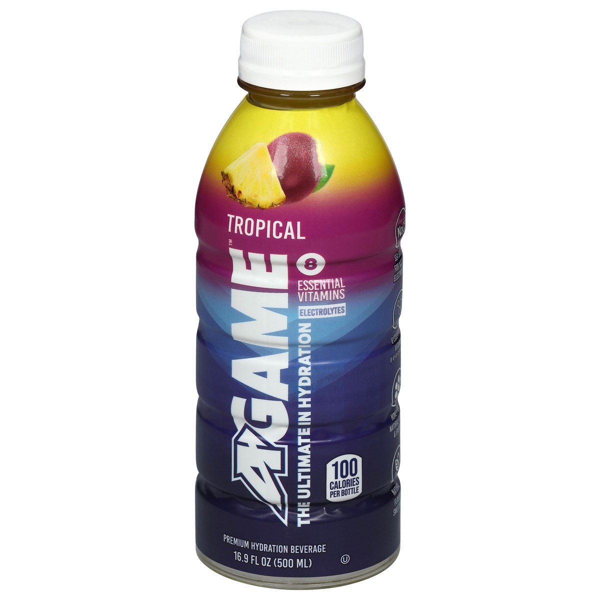 slide 2 of 4, A Game Bev Tropical, 16 oz