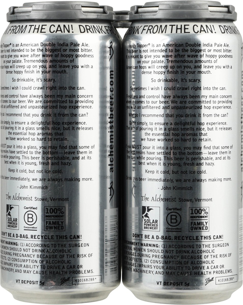 slide 8 of 12, The Alchemist Heady-Topper Beer 4 - 1 pt Cans, 4 ct; 16 oz