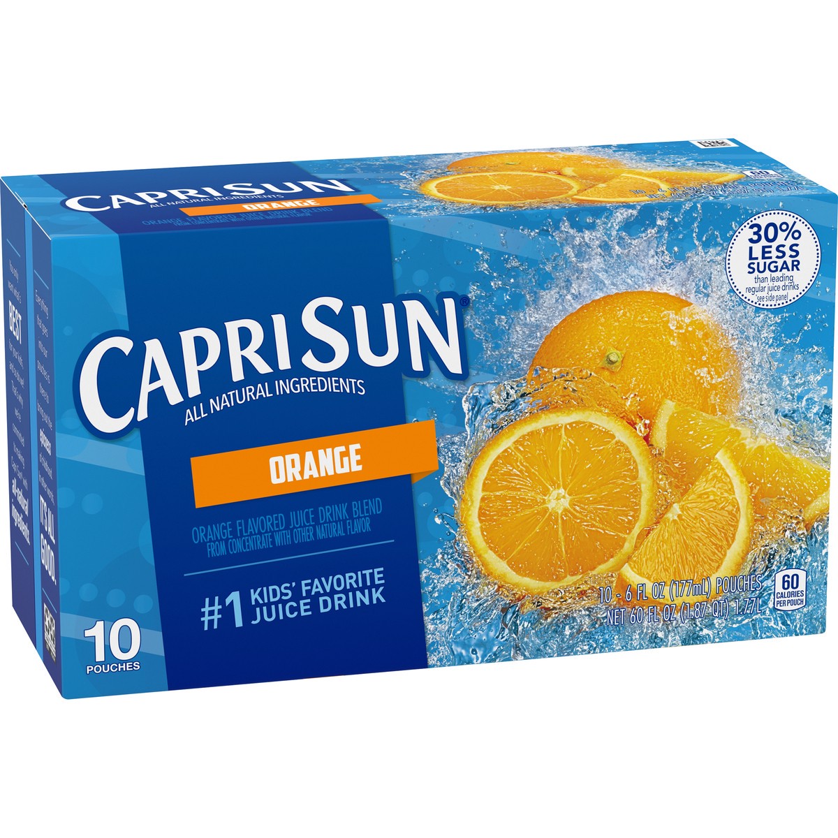 slide 3 of 9, Capri Sun Orange Naturally Flavored Juice Drink Blend, 10 ct Box, 6 fl oz Pouches, 10 ct; 6 fl oz