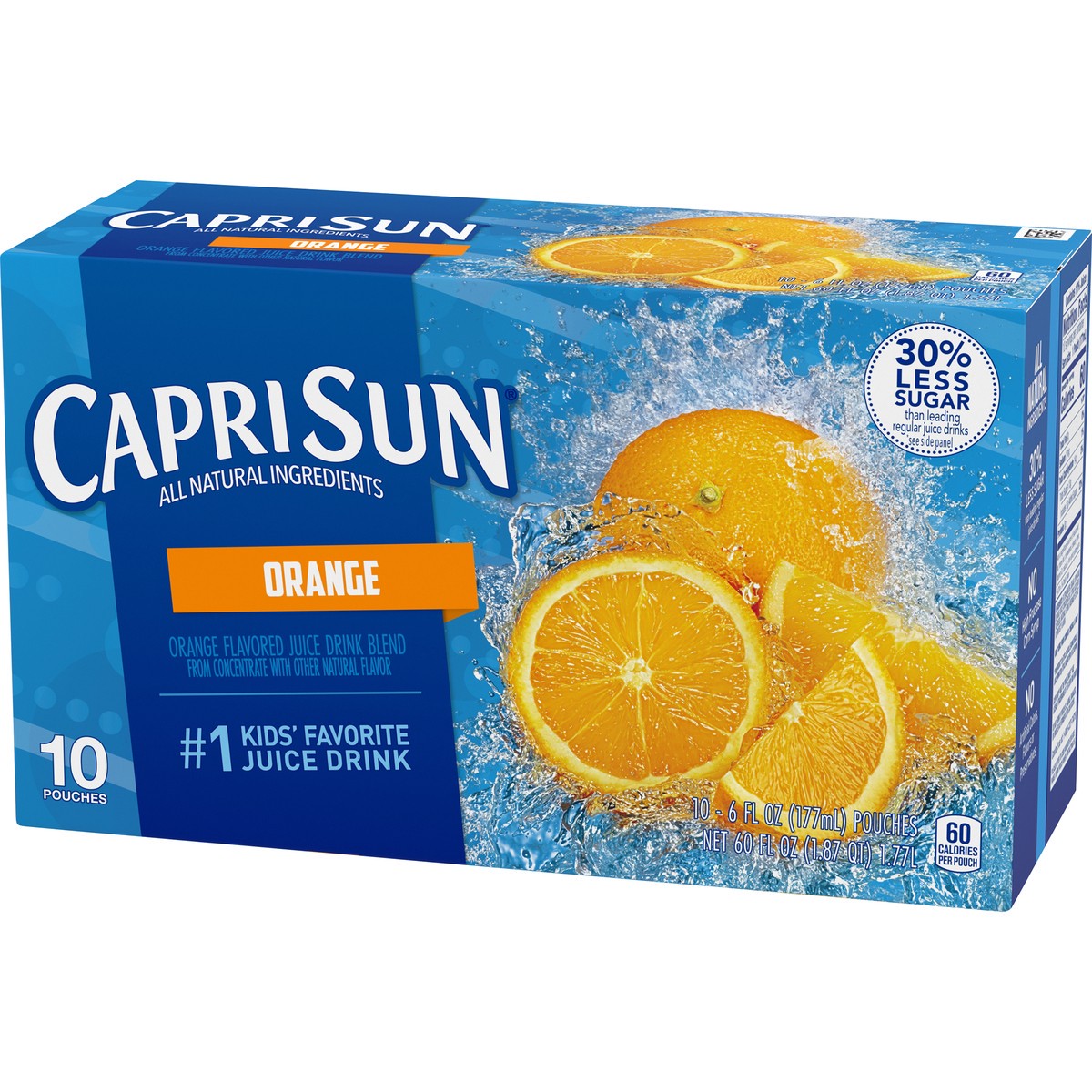 slide 6 of 9, Capri Sun Orange Naturally Flavored Juice Drink Blend, 10 ct Box, 6 fl oz Pouches, 10 ct; 6 fl oz