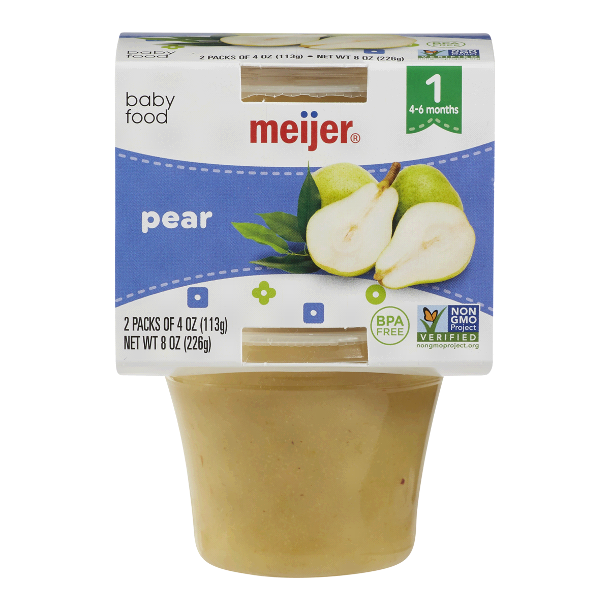 slide 1 of 5, Meijer Baby Food Pear of, 2 ct, 4 oz