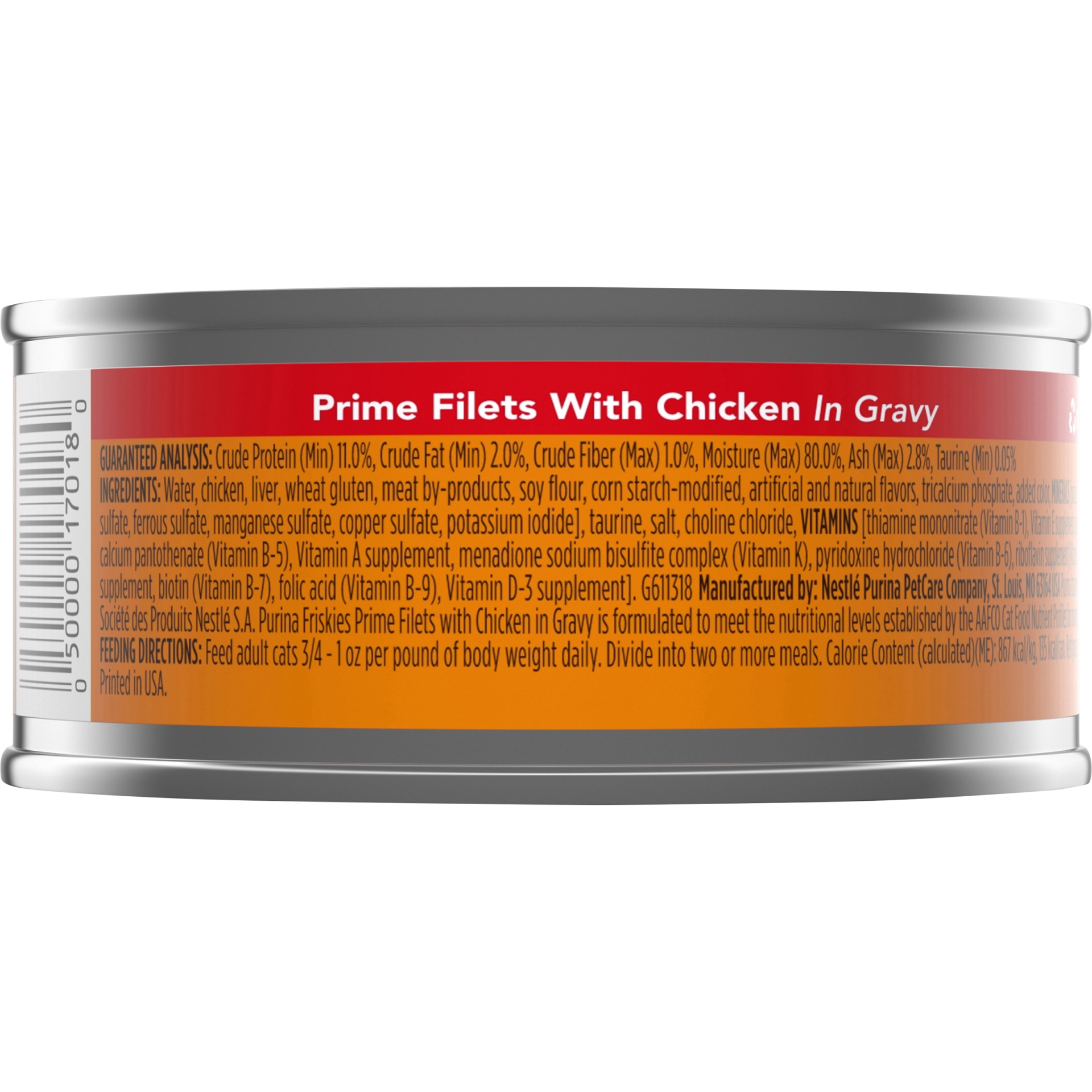 slide 4 of 7, Purina Friskies Prime Filets with Chicken in Gravy Cat Food, 5.5 oz