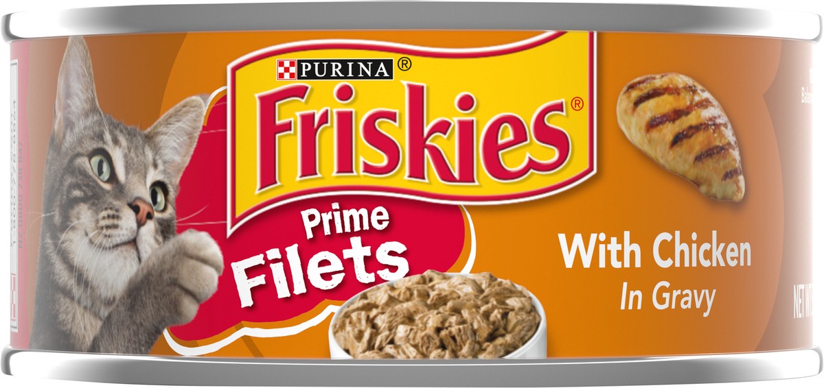 slide 2 of 7, Friskies Purina Friskies Gravy Wet Cat Food, Prime Filets With Chicken, 5.5 oz