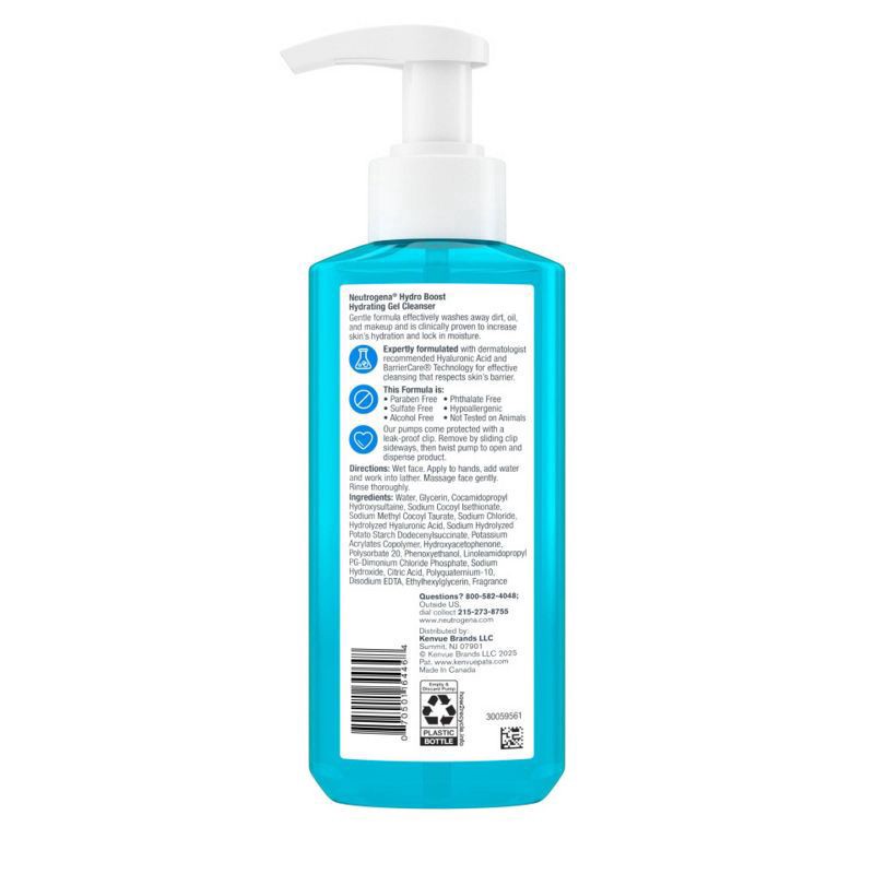 slide 11 of 11, Neutrogena Hydro Boost Face Wash, Hyaluronic Acid Hydrating Cleansing Gel, 7.8 Fl. Oz (Target), 7.8 fl oz