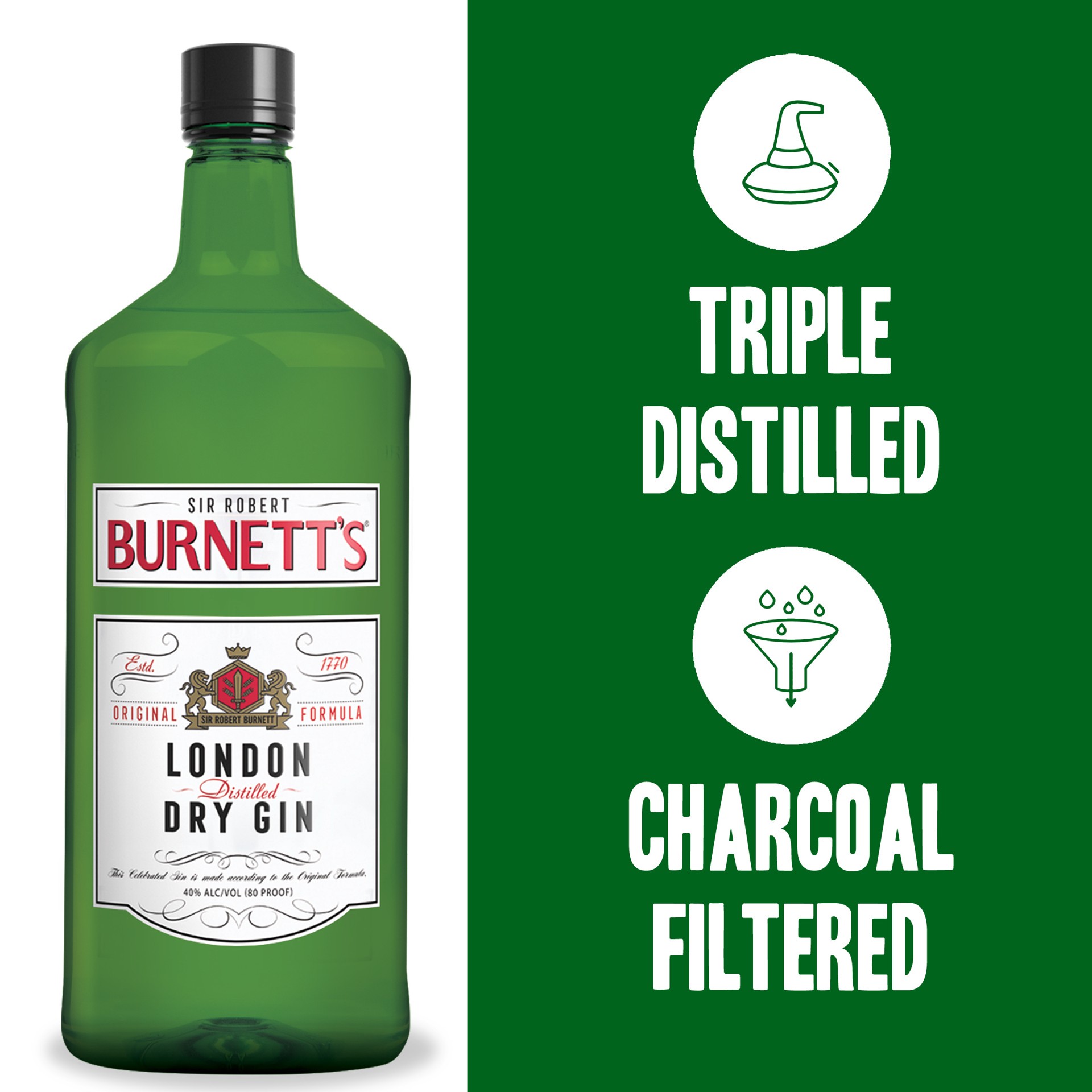 slide 3 of 3, Burnett's Gin, 1750 ml