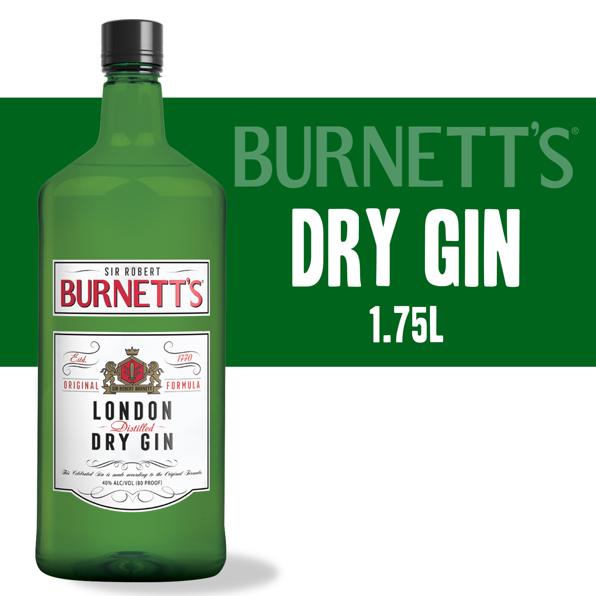 slide 2 of 3, Burnett's Gin, 1750 ml